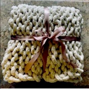 Baby blanket made out of chenille yarn 20x20